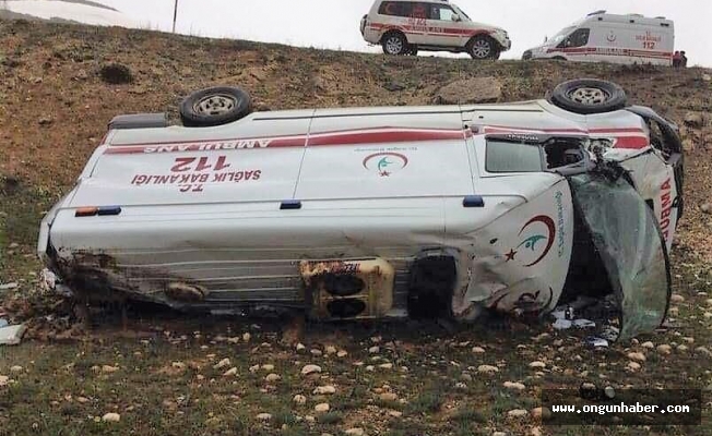 Ambulans Şarampole Devrildi: 3 Yaralı